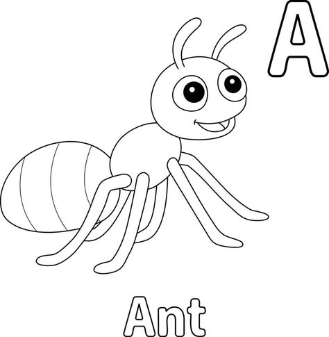 Ant Alphabet ABC Coloring Page A Ant Coloring Page, A For Ant, Ant Clipart, Abc Coloring Pages, Abc Coloring, Happy Teachers Day, Cartoon Coloring Pages, Heart Tree, Logo Banners