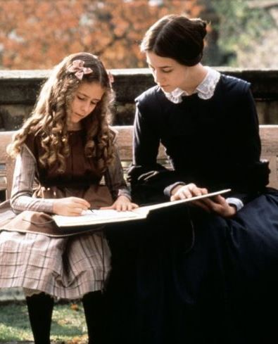 Daughter of the house with her governess. Jane Eyre 1996, Jane Eyre Movie, Edward Rochester, Anne Bronte, William Hurt, Charlotte Brontë, Bronte Sisters, Charlotte Gainsbourg, Charlotte Bronte