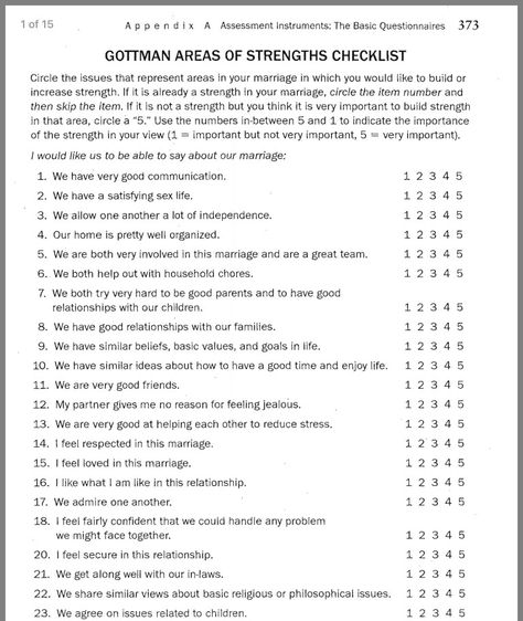 Strengths List, Gottman Worksheets, Gottman Marriage, Couples Counseling Worksheets, Marriage Counseling Worksheets, Marriage Quiz, Gottman Method, Couples Therapy Worksheets, Relationship Worksheets