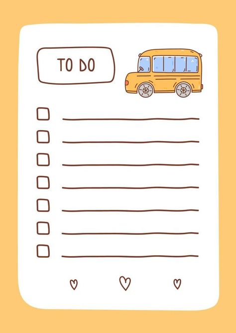 School To Do List, Memo Design, Notepad Template, To Do Lists Aesthetic, Journal Painting, Car School, To Do List Template, List Stickers, Bullet Journal Paper