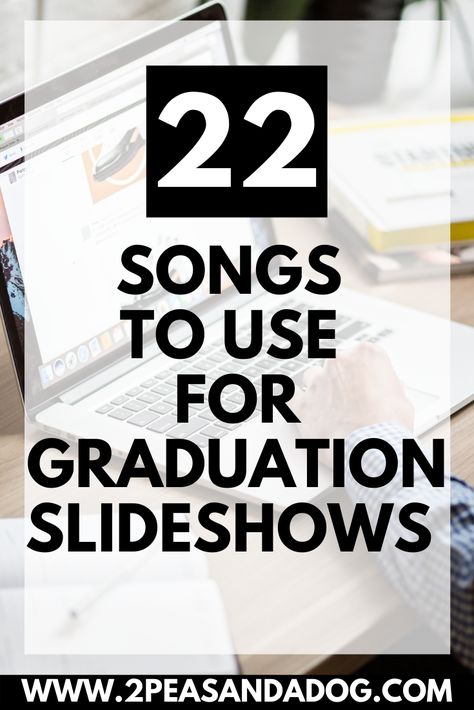 Find appropriate graduation songs for your end of the year and graduation slideshows from 2 Peas and a Dog. #graduation#endoftheyear #education Songs For Insta Stories Graduation, Senior Songs Graduation, Songs For Senior Year, Graduation Playlist Songs, Graduation Slideshow Songs, Senior Slideshow Ideas, Graduation Songs For Instagram, Graduation Video Songs, Grade 6 Graduation Ideas