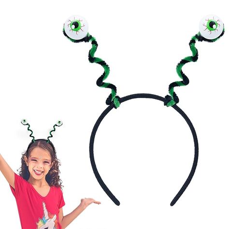 Diy Green Alien Costume, Diy Alien Costume, Alien Antenna, Alien Ears, Alien Headband, Antenna Headband, Alien Party, Halloween Art Projects, Halloween Party Costume