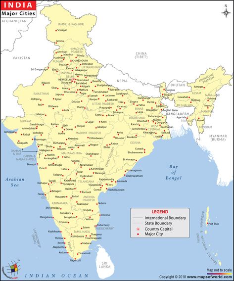 Major Cities in India | India City Map India World Map, Map Of India, Airport Map, States And Capitals, Geography Map, Asia Map, India Facts, Map Pictures, India Map