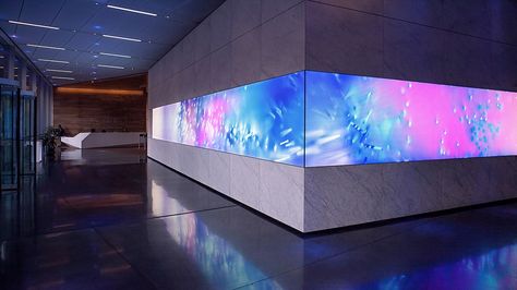 Collide combines motion graphics with digital design for bold, synaesthetic art installation | Creative Boom Led Video Wall, Led Screen, Video Wall, Grid Design, Art Installation, Exhibition Space, Digital Signage, Light Installation, Art Movement