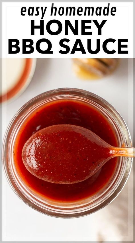 Create a sweet & savory masterpiece with this easy homemade honey BBQ sauce! Enjoy the simplicity of making your own gluten-free and dairy-free sauce that tastes amazing. This DIY recipe is perfect for adding a sticky but not spicy glaze to your favorite dishes, whether it's chicken, ribs, wings, or meatballs. Find more tasty simple & quick recipes at hotpankitchen.com! Homemade Honey Bbq Sauce, Honey Bbq Sauce Recipe, Easy Bbq Sauce, Bbq Sauce Homemade Easy, Honey Barbecue Sauce, Homemade Bbq Sauce Recipe, Homemade Bbq Sauce, Honey Barbecue, Honey Bbq Sauce