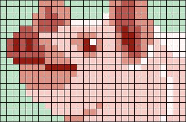 Pig Alpha Pattern, Profile Shading, Pig Pixel Art, Animal Keychain, Make Friendship Bracelets, Graph Crochet, Fuse Bead Patterns, Pixel Crochet, Crochet Animals Free Patterns