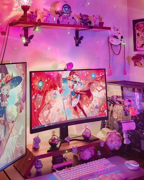 I'm really excited because soon I'll be able to bring to life many ideas I've had to my setup for a long long time 🤍 I wanted to keep a memory of how beautiful it is now, so I can look back and see how cute and how the space where I spend my day evolves over the time becomes! 🤍🦭 楽しみして🌸 *.*.*.*.*.*.*.*.*.*.*.*.*.*.*.*.* ⋆* cozy gaming setup | desk setup | pc setup | cozy setup | cozy gamer | #cozygamingsetup #gamingsetup #desksetup #pcsetup #setupinspiration #setupgamer #gaming #cozygamer ... Cozy Gaming Setup, Cozy Setup, Setup Pc, Cozy Gamer, Cozy Gaming, Pc Setup, Desk Setup, Gaming Setup, My Day