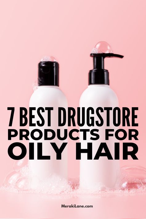 7 Best Drugstore Products For Oily Hair | While oily hair can make your locks look shiny, it often looks greasy, as though you've skipped the shampoo two days too long. Click to learn common causes of oily hair, hair care tips and hacks you can try to get rid of oily hair, plus our favorite budget-friendly hair products for oily scalps. From choosing the right shampoo and conditioner, to learning how to wash your hair properly, to the best dry shampoo and so much more, we've got you covered! Help Oily Hair, Best Products For Oily Hair, Shampoo For Fine Oily Hair, Best Shampoo For Oily Scalp, Best Shampoo And Conditioner For Oily, Shampoo And Conditioner For Oily Hair, Oily Hair Hacks, Oily Hair Products, Drugstore Shampoo And Conditioner