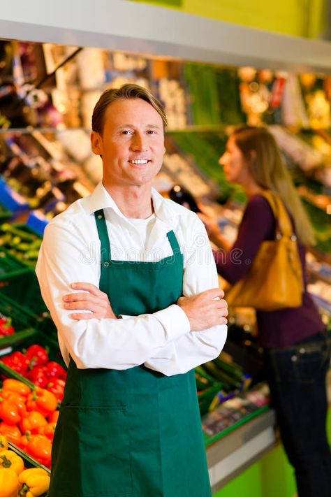 Man in supermarket as shop assistant. Shop assistant in a supermarket at the veg #Sponsored , #Affiliate, #Sponsored, #supermarket, #veg, #Shop, #Man Supermarket Shoot, Supermarket Uniform, Store Uniform, Retail Worker, Rapunzel Outfit, Super Mercado, Shop Assistant, Jobs In Canada, Carol Kirkwood