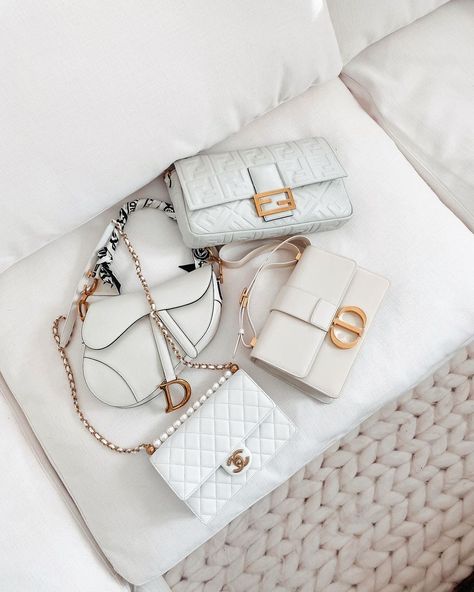 White And Gold Combo @consciencecoupable Boujee On A Budget, Dh Gate, Chanel Slingback, Odd Stuff, Best Designer Bags, Chanel Backpack, Bag Chanel, Replica Designer Handbags, Gold Bag