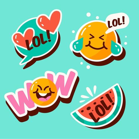 Y2k Stickers, Stickers Collection, Isometric Design, Emoji Stickers, Funny Lol, Graphic Design Fun, Mascot Design, Kids Stickers, Cartoon Clip Art