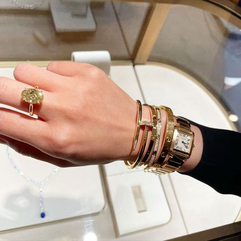 Cartier Ring Stack, Cartier Stack, Cartier Nail Bracelet, Manifesting Board, Wrist Stack, Jewelry Wishlist, Nail Bracelet, Bracelet Stacks, Wynn Las Vegas