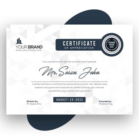 Diploma Design Certificate, Dark Blue Square, Diploma Design, Certificate Design Template, Certificate Design, Blue Square, Younique, Graphics Design, Square Shape