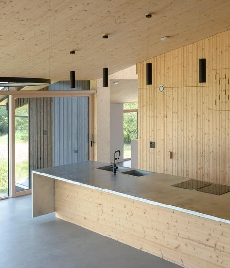 Clt House, Mass Timber, Doors And Floors, Mornington Peninsula, Custom Kitchens, Tiny House Interior, Courtyard House, House Doors, Open Layout