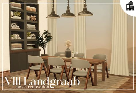 viii landgraab - no cc renovation ♡ | Patreon Patio Kits, Sims 4 Kitchen, Sims 4 House Building, Sims Building, Sims House Design, Apartment Renovation, Sims 4 Build, Sims 4 Houses, Cottage Living