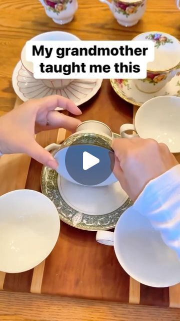 Liz & Jeff on Instagram: "Best way to store tea cups #tea #teacup #grandmother #fancy #teatime" How To Store Tea Cups, Tea Set Up, Tea Party Set Up Ideas, Hi Tea Party Ideas Table Settings, High Tea Table Setting Ideas, Tea Tray Ideas, Tea Party Table Set Up, Spoon Display Ideas, Tea Display Ideas