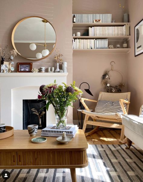 Dead Salmon Farrow And Ball, Dead Salmon, Farrow And Ball Living Room, Farrow Bal, Wooden Window Frames, Living Room Wall Color, Room Wall Colors, Rooms Ideas, Farrow And Ball