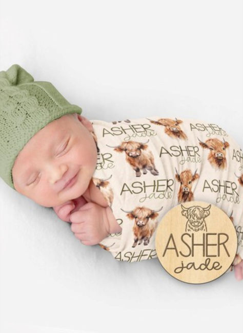 This personalized highland cow baby blanket is the perfect custom item for your favorite cow lover! The 3D cow print on the blanket aligns with a highland cow theme, which can create a cohesive and cute look in the nursery. Two prints available, perfect for boys or girls.
This custom print is available on a White Plush Blanket, Lightweight Jersey Blanket or our super stretchy baby Swaddle. This is sure to be one for the keepsake box, to cherish forever. Highland Cow Boy Baby Shower Ideas, Highland Cow Nursery Girl, Highland Cow Nursery Boy, Highland Cow Nursery Theme, Highland Cow Nursery, Cow Baby Blanket, Koda Bear, Jersey Blanket, Welcome Baby Party