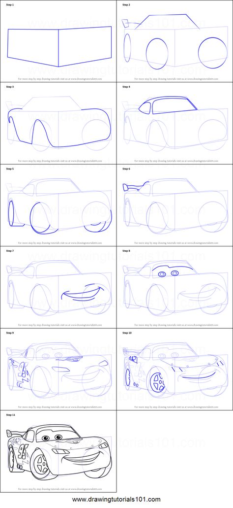 How to Draw Lightning McQueen from Cars printable step by step drawing sheet : DrawingTutorials101.com Drawing Of Lightning Mcqueen, Lightening Mcqueen Drawing Easy, Cars Movie Drawing Easy, Lighting Mcqueen Drawing Easy, Lightning Mcqueen Doodle, Cars Lightning Mcqueen Drawing, Drawing Cars Step By Step, Lightning Mcqueen And Sally Drawing, Lightning Mcqueen Sketch