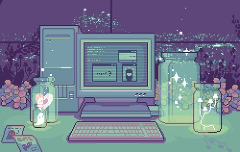 Pixel Aesthetic, Pixel Art Background, Arte 8 Bits, 8bit Art, Sailor Moon Aesthetic, Computer Backgrounds, Pixel Art Design, Wallpaper Animes, Lo Fi