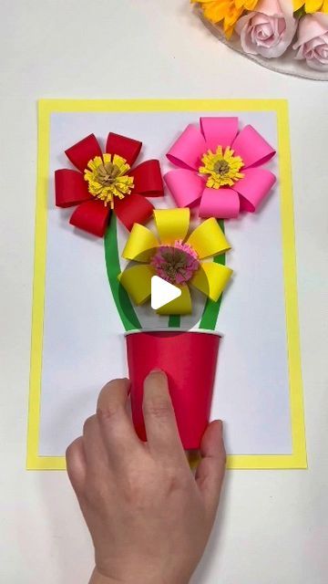 paper crafts creator on Instagram: "Flower theme using paper cup. #parentchild #flower #spring #craft #origami #diy  paper craft  ideas" Paper Cup Flower, Flower Vase Crafts, Craft Origami, Cup Flower, Buttercup Flower, Small Flower Pots, Paper Craft Ideas, Spring Craft, Paper Plants