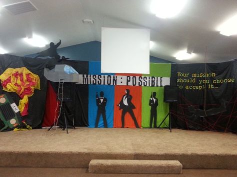 mission possible theme | Revolution Kids June 2014 theme - mission:possible Mission Impossible Party, Detective Themed Classroom, Mission Impossible Theme, Detective Theme, Sunday School Decorations, Mission Possible, Spy Party, Vbs Themes, Holiday Program