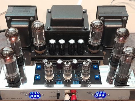 Stereo Amp, Valve Amplifier, Diy Amplifier, Tube Amplifier, Audio Amplifier, Vacuum Tube, Vintage Radio, High Voltage, Quad