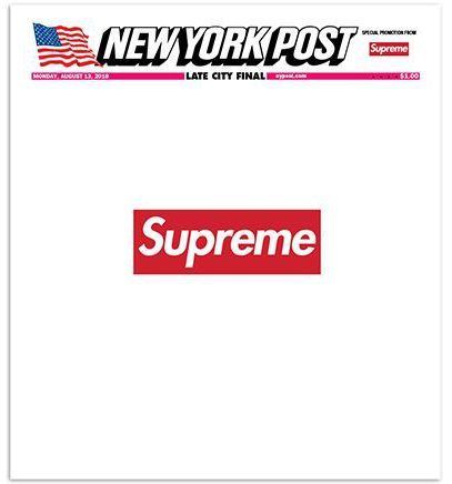 A new partnership is between Supreme and the New York Post. Newspapers are splattered with just Supreme written across the entire front page. Supreme only partners with authentic brands and they feel the NYPost is a great representation of New York. Maddie Egberg week 9 Supreme New York, Easy Money, New York Post, Front Page, Newspaper, Cafe, Wallpapers, New York, Money