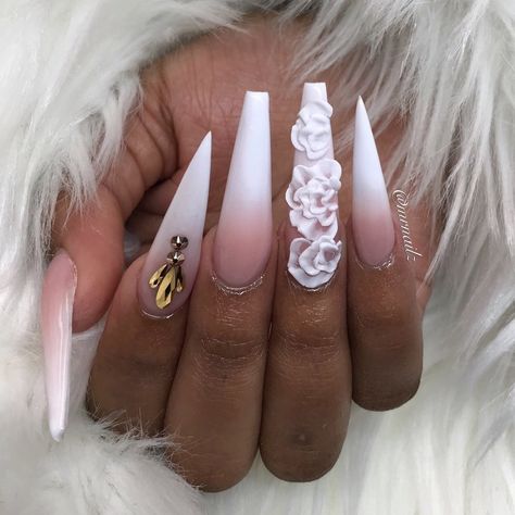 Brian Nguyen on Instagram: “Let The Ball Drop 🔥👊🏼 .. .. . . . . ・・・ #nailsofinstagram #bestnails #nails4today #nails #coffinnails #beautifulnails #prettynails…” Coffin And Stiletto Nails Mixed, French Ombre Nails Coffin, Dip Ombre Nails, Ombre Dip Nails, Brian Nguyen, French Ombre Nails, Dip Ombre, Stiletto Shaped Nails, Ombre Manicure