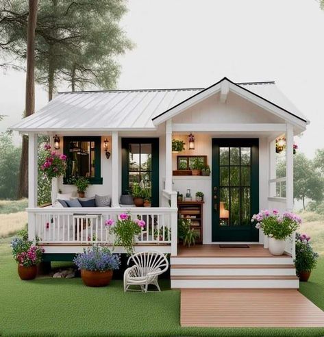 Barn Houses, Small Cottage Homes, Shed Home, Lake Houses, Guest Houses, Casas The Sims 4, Tiny Cottage, Tiny House Decor, Small Cottage