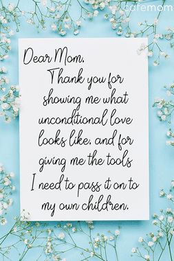 A perfect Mother's Day note for the mom who taught you how to be one yourself. Solve Mother's Day card writer's block with one of these sweet, funny, or heartfelt messages for every woman in your life. #quote #mothersday Note For Mothers Day, What To Say To Your Mom On Mothers Day, Things To Say In A Mothers Day Card, Notes For Mother’s Day, Mothers Day Notes Messages, Things To Say On Your Mother’s Day Card, Mother’s Day Card Note, Message For Mother, Mother Card