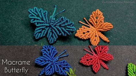 Macrame Tutorial Beginner, Macrame Butterfly, Simpul Makrame, Tutorial Macramé, Butterfly Keychain, Easy Crafts To Sell, Butterfly Tutorial, Simple Macrame, Macrame Knots Tutorial