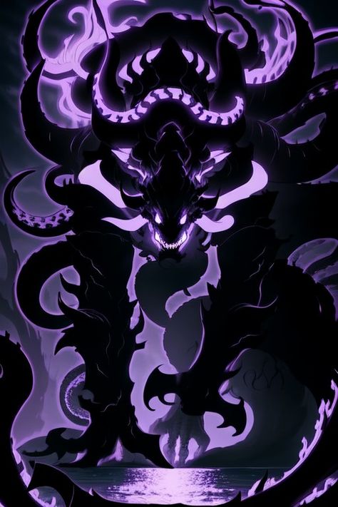 Black And Purple Dragon, Shadow Beast, Shadow Creatures, Shadow Monster, Genos Wallpaper, Demon Eyes, Super Powers Art, Fantasy Beasts, 다크 판타지