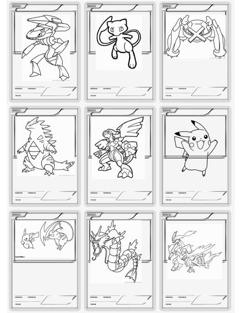 Pokemon Card Template Free Printable, Make Your Own Pokemon Card, Pokemon Card Diy, Pokemon Card Coloring Pages, Printable Pokemon Cards, Pokemon Card Crafts, Pokemon Kids Craft, Diy Pokemon Cards, Coloring Pages Pokemon