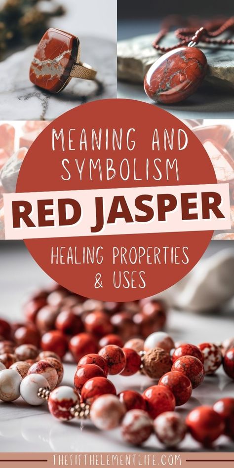 Red Vein Jasper Meaning, Red Jasper Crystal Meaning, Strengthen Your Mind, Red Moles, Jasper Meaning, Jasper Crystals, Red Jasper Bracelet, The Fifth Element, Red Meaning