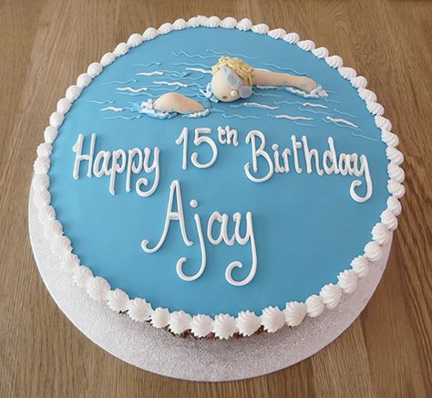 Swimmer Cake, Swimming Cake, Leamington Spa, Happy 15th Birthday, 15th Birthday, Creative Design, Birthday Cake, Spa, Swimming