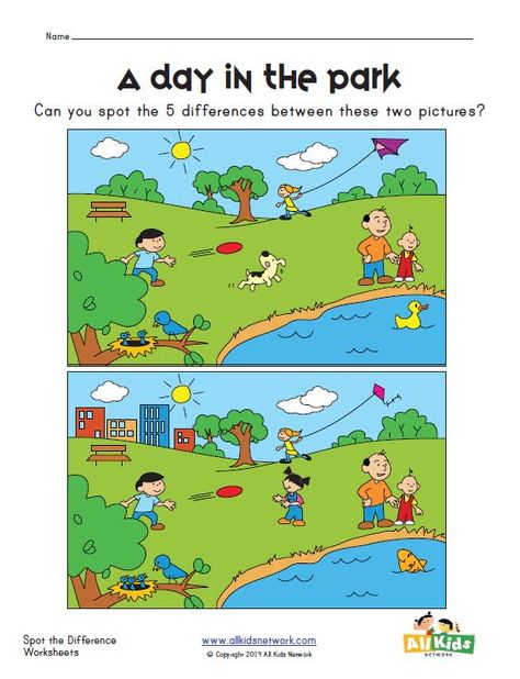 spot the difference park worksheet Spot The Difference Printable, Spot The Difference Kids, Find The Difference Pictures, Picture Comprehension, First Grade Reading Comprehension, Speaking Activities, Spot The Difference, Kids English, English Fun