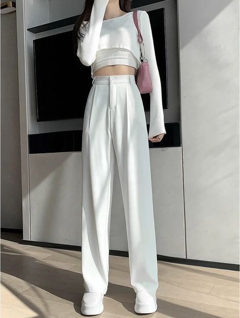 Baggy Pants Women, Loose Wide Leg Pants, Fall Pants, Suit Pant, Long Trousers, Pantalon Large, Ankle Length Pants, High Waisted Trousers, Wide Leg Trousers