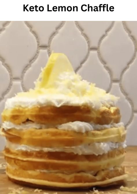 Keto Lemon Chaffle - EASY KETO RECIPES Protein Sweets, Chaffle Recipes, Chaffle Recipe, Bariatric Eating, Easy Keto Recipes, Sweet Lemon, High Protein Low Carb, Baking Sweets, Low Carb Desserts