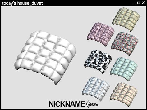 The Sims Resource - today's house set duvet Sims 4 Cc Buy Mode, Rustic Pantry, Country Deco, Sims Outfits, Sims 4 Furniture, House Clothes, Sims 4 Cc Furniture, Wallpaper Stickers, Vintage Office