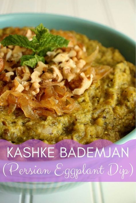 Eggplant Dips, Bademjan Recipe, Kashke Bademjan, Persian Eggplant, Persian Dishes, Cookbook Club, Iranian Dishes, Eggplant Recipes Easy, Iranian Recipes