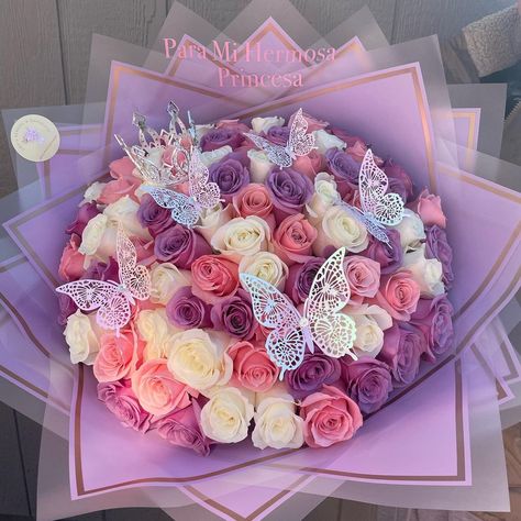 Beautiful Bouquet Of Flowers Birthday Floral Arrangements, Nice Flowers Beautiful, Rose Bouquet Ideas, Flowers Bouquet Ideas, Birthday Care Packages, Diy Arrangements, Valentines Flowers, Bouquet Ideas, February 11