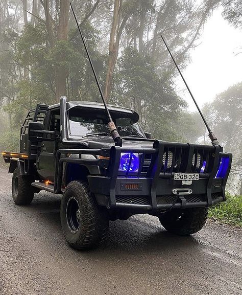 Landcruiser Ute, 79 Series, Hummer Truck, Road, Black