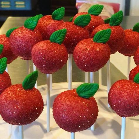 Cake Pops Teacher Appreciation, Apple Shaped Cake Pops, Cake Pops For Teachers, Thank You Cake Pops, Fruit Themed Cake Pops, Teacher Appreciation Cake Pops, Teacher Appreciation Cake Ideas, Cake Pop Decor, Teacher Cake Pops