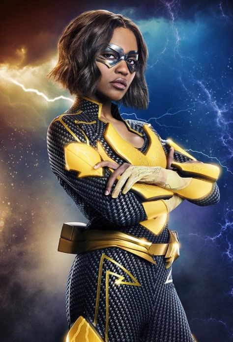 Jennifer Pierce Black Lightning, Jennifer Pierce, Wrestling Costumes, Superhero Dress Up, Jennifer Black, Black Lighting, China Anne Mcclain, Superhero Villains, Black Comics