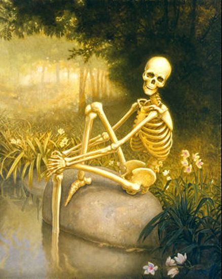 2headedsnake: Peter Zokosky Untitled, 2002, oil... Skeleton Pics, Skeleton Anatomy, American Gallery, Arte Punk, Funny Skeleton, Skeleton Art, A Skeleton, Spooky Scary, Trippy Art