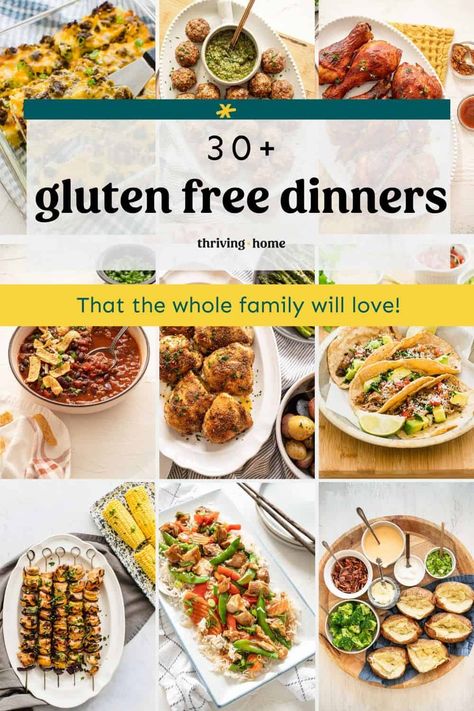 Our very top pics for easy Gluten-Free Dinners that make kids and adults happy. This collection of family-friendly recipes are perfect for healthy, weeknight meals. Side dish ideas are included with each one! Gf Dinner, Dairy Free Recipes Dinner, Gluten Free Dinner Easy, Dairy Free Dinner, Best Gluten Free Recipes, Gluten Free Recipes For Dinner, Dinner Appetizers, Gluten Free Dinner, Gluten Free Recipes Easy