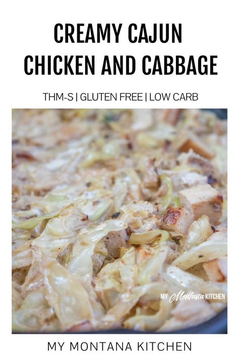 This Creamy Cajun Chicken and Cabbage dish is easy to make and is absolutely delicious. Replace the carb heavy pasta with healthy cabbage, believe me you won't miss it in this keto cabbage recipe! #cajunrecipes #chickendinner #lowcarb Keto Cabbage Recipe, Cajun Alfredo, Low Carb Dinner Easy, Healthy Cabbage, Keto Cabbage, Montana Kitchen, Creamy Cajun Chicken, Thm Meals, Chicken And Cabbage