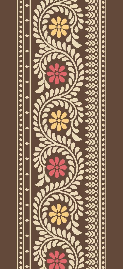 Mughal Motifs Vector, Flower Butta Design, Bandhani Border, Mughal Borders, Mughal Motifs, Mughal Art Paintings, Foil Design, Border Lace, Flower Drawing Design