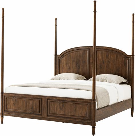 Theodore Alexander Furniture TA83005.C147 Bedroom The Vale US King Bed Paneled Headboard, Theodore Alexander Furniture, Four Poster Bed, Luxury Furniture Brands, Theodore Alexander, California King Bedding, Four Poster, Beds And Headboards, Solid Wood Bed